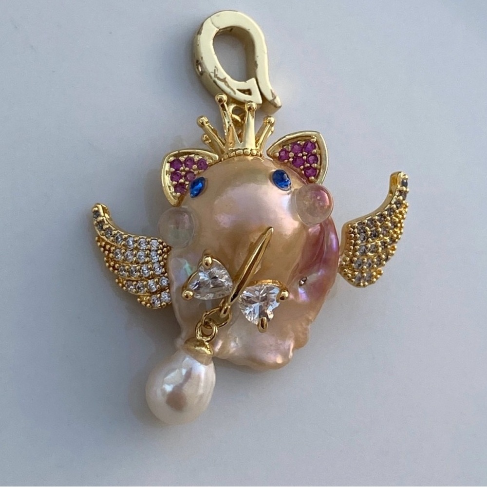 P238-Handmade Flameball Pearl Cutie Detachable Pendant